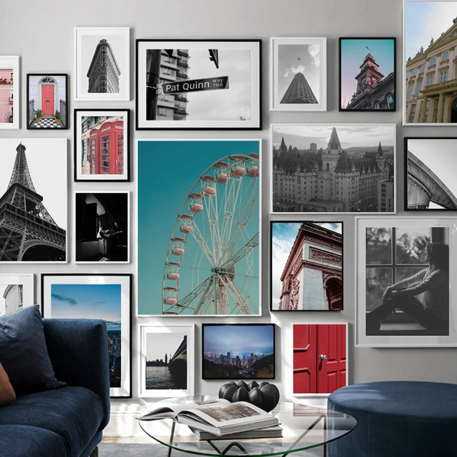 

Paris Tower London Ferris Wheel New York Wall Art Canvas Painting Nordic Posters And Prints Wall Pictures For Living Room Decor