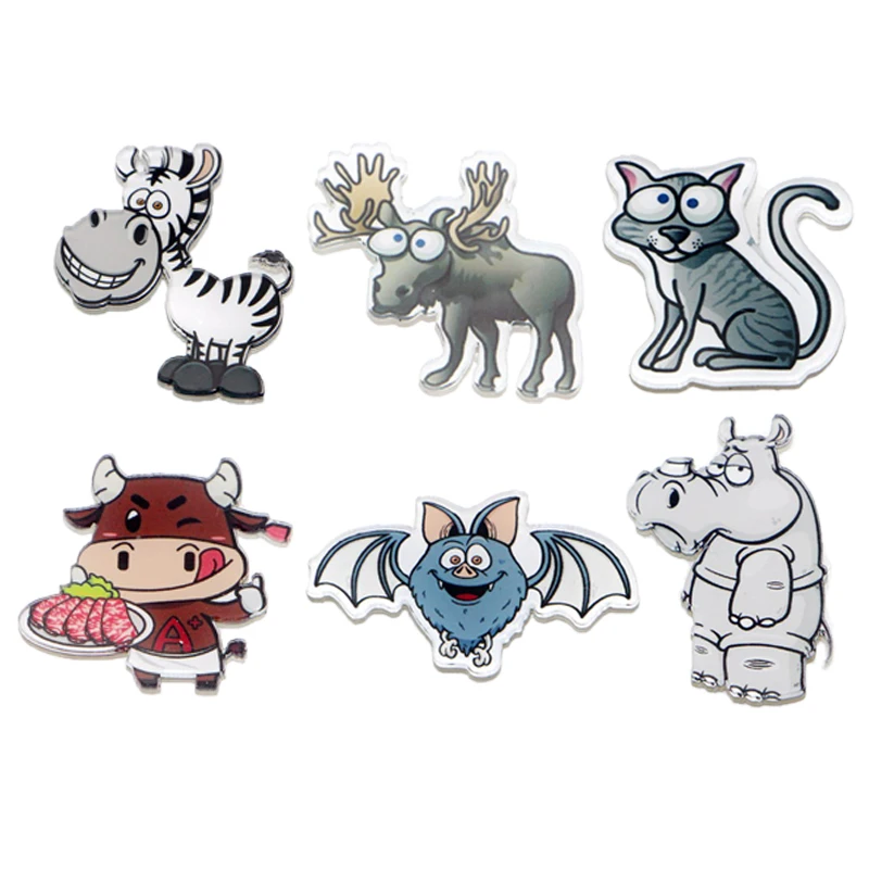 1Pcs Cartoon Fridge Kawaii Animal Sticker Cute Hippo Zebras Bat Cat Cow Fridge