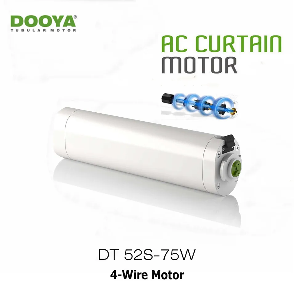 Dooya DT52S Electric Curtain Motor,Smart Home Motorized 75W 4 Wire Strong Motor,Work with Fibaro Controllers and Fibaro Network free shipping dooya dt270tv silent quality motorized curtain track electric curtain track remote control dooya motor