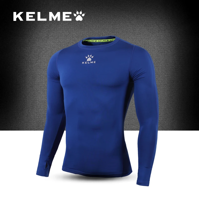 

KELME Spring Autumn Men Running Tights T-Shirts High Elastic Gym Training Fitness Long Sleeve Compression Thick K15Z701