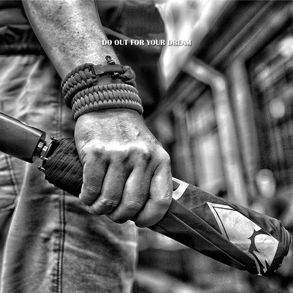 Открытый туристическое снаряжение аварийного Multi tool выживания плетеные браслеты