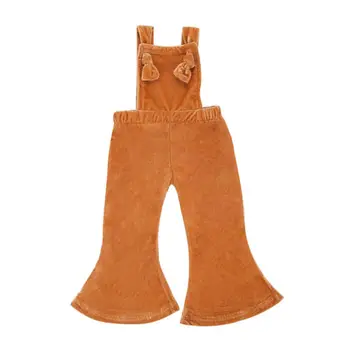 

Fashion Kids Girl Velvet Bell Bottom Pants Romper Jumpsuit Spring Sleeveless Girls Overalls Playsuit Outfit Clothes 1-6Y