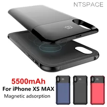 NTSPACE Беспроводной магнитный внешний аккумулятор зарядный чехол s для iPhone XS MAX чехол питания 5500 мАч Внешний аккумулятор зарядное устройство чехол s