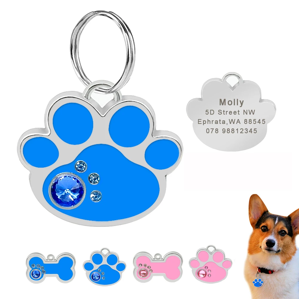 Buy Crystal Personalized Dog ID Tag Pet Dog