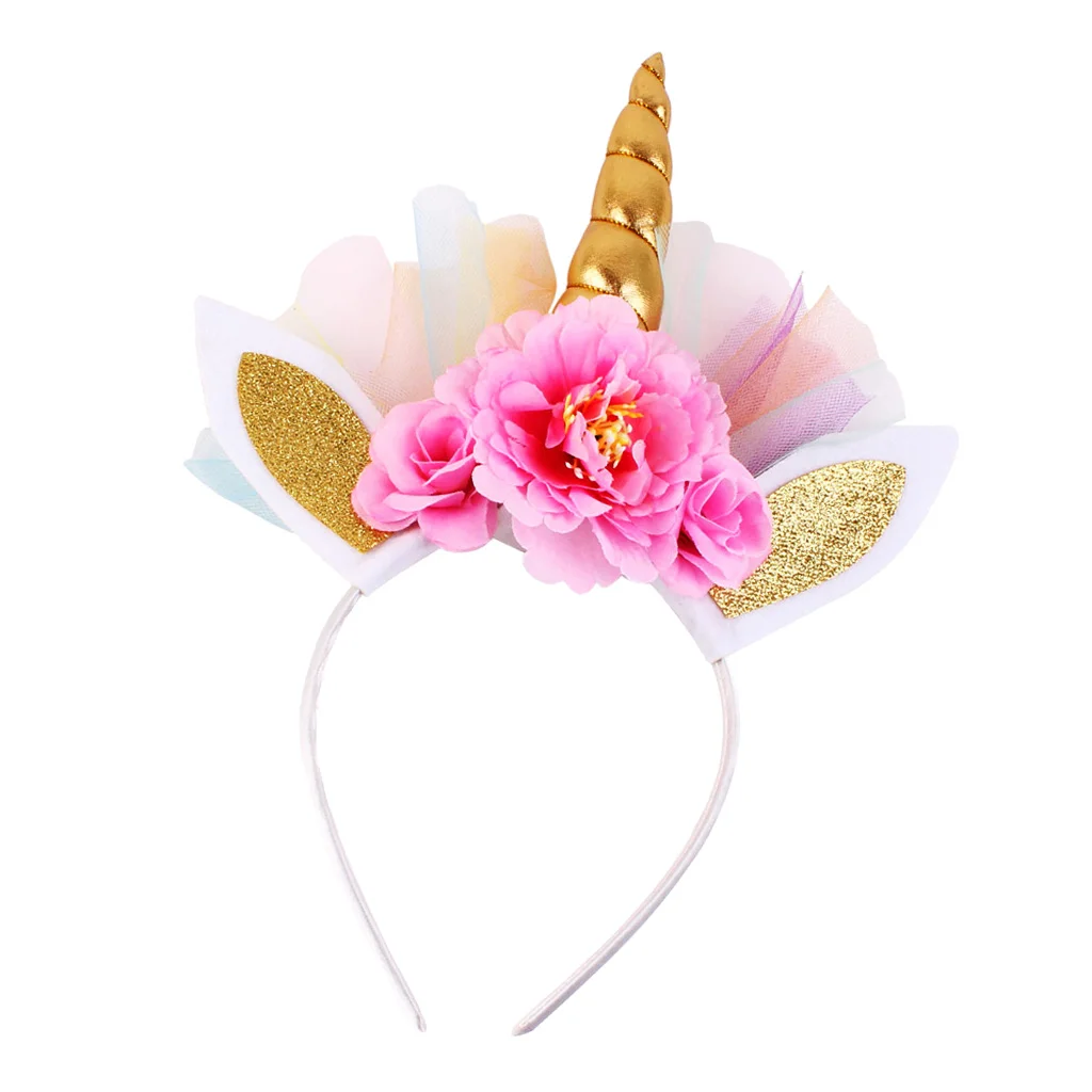 Cute Unicorn Kids Girls Children Headwear Hair Hoop Hair Clips for Birthday Party Photo Prop Stage Show Hair Accessories