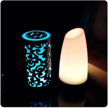 АБС-пластиковый перезаряжаемый аккумулятор, 7 цветов, сменная Беспроводная Светодиодная настольная лампа, ночные огни для Рождественского украшения,, 4 шт./лот