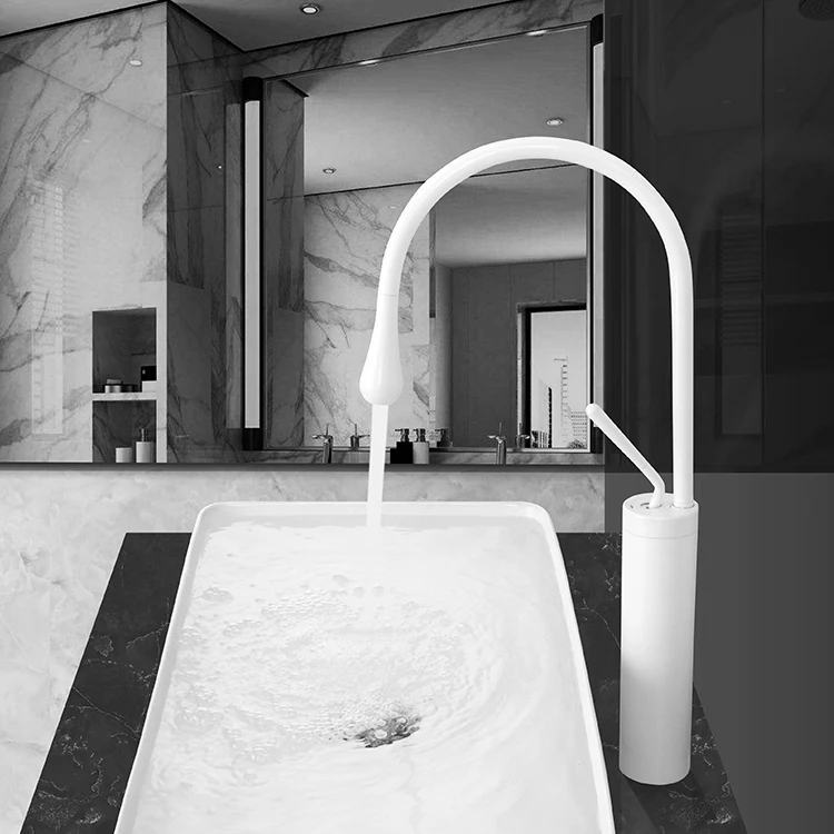 Смесители для ванной бассейна современные белые Смесители для ванной комнаты одно отверстие холодной и горячей воды кран смеситель