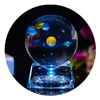 

Crystal Lighting Base Solar System Crystal Ball Globe Astronomical Celestial Eight Planet Galaxy 8 Planetary Living Room Decor