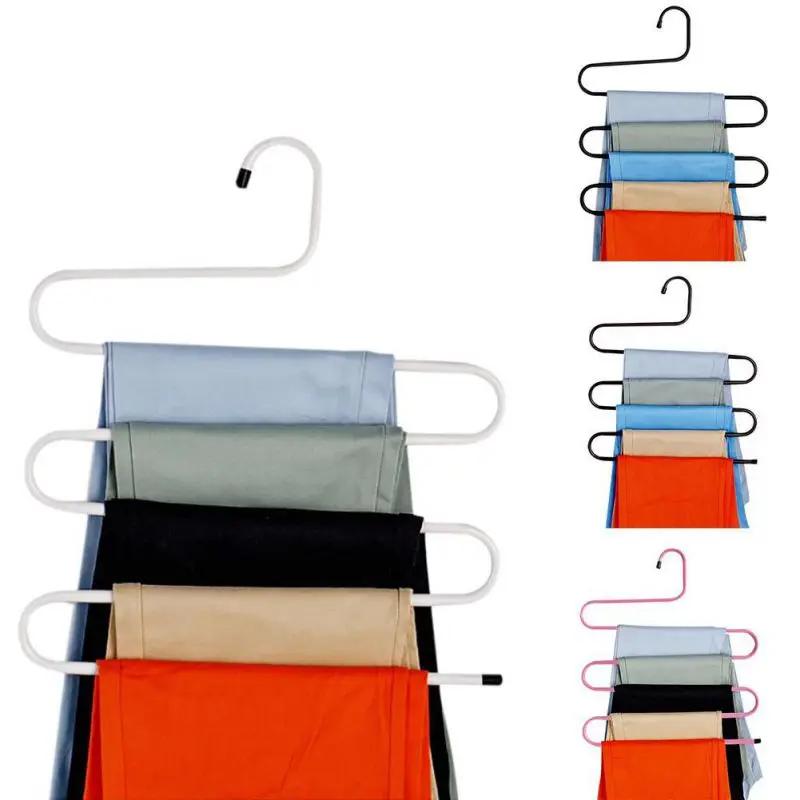 Многофункциональные вешалки для брюк 5 слоев вешалки для одежды из нержавеющей стали, стойка-шкаф для хранения брюк