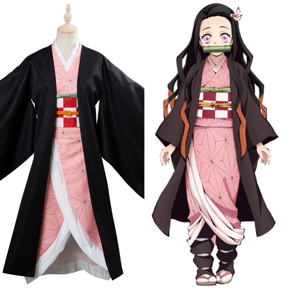 Костюм для косплея из аниме рассекающий демонов Хепберн no Yaiba Kamado Nezuko костюм