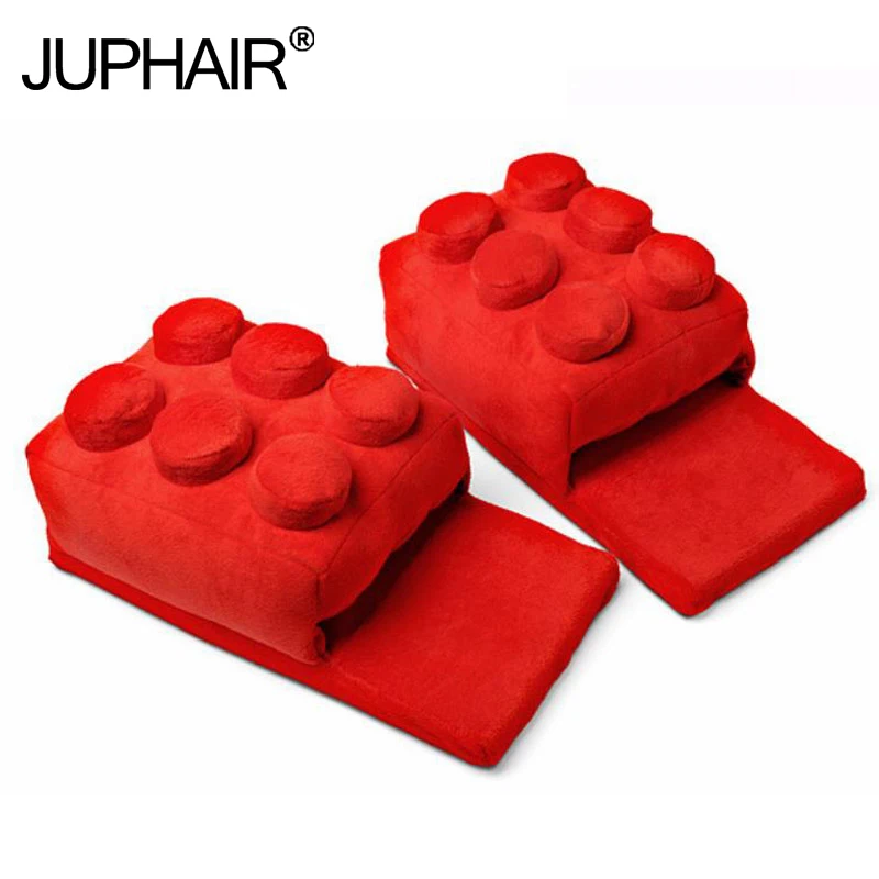 

Men Cartoon Anime Couple Block Square Half Pack Shoes Slippers Cute Warm Plush Cotton Winter Home Slipper Tide Super Soft Velvet