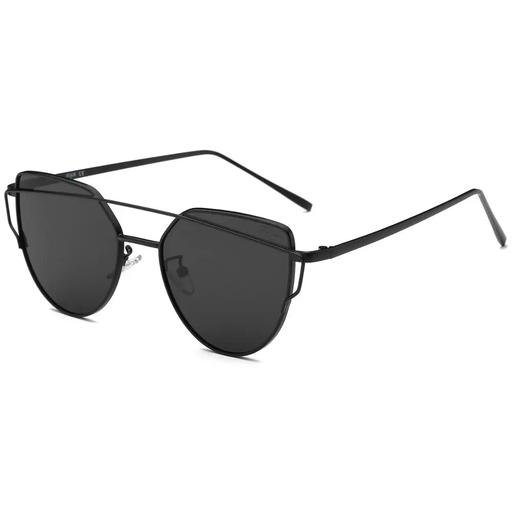 SOJOS, солнцезащитные очки для женщин и мужчин, кошачий глаз, аксессуары, солнцезащитные очки, модные, брендовые, новые, двухлучевые, розовые, солнцезащитные очки, oculos de sol 1001 - Цвет линз: SJ1001C1