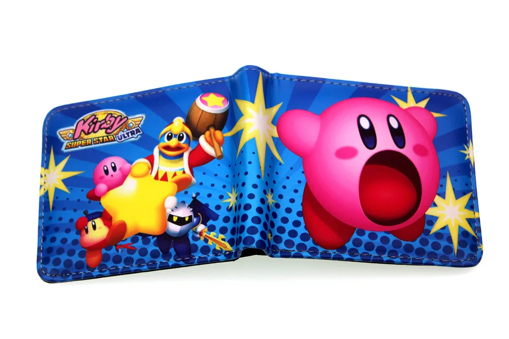 Nintendo Game Kirby Star Allies Pu короткий кошелек Двойные Держатель для кредитных карт с фотографиями держателя слоев кожи мальчиков девочек монета карман на молнии мультфильм кошелек