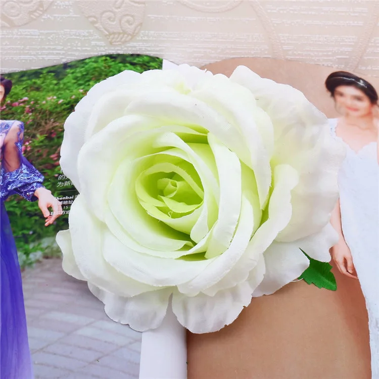 20шт 11,5 см искусственные шелковые розы цветок голова для свадьбы цветок стены декоративные искусственные цветы DIY свадебный букет гирлянда Флорес - Цвет: Светло-зеленый