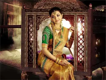 

Living room home wall decoration fabric poster Kajal agarwal silk saree