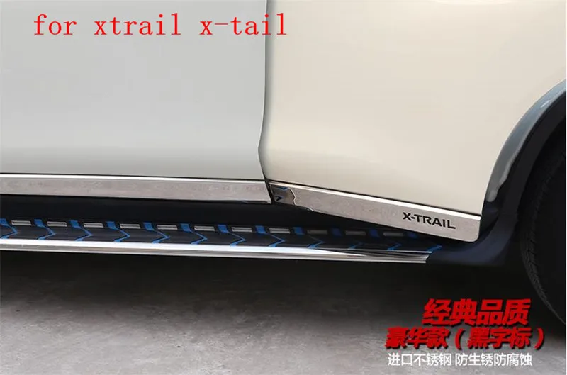 CHROME-SIDE-DOOR-BODY-MOLDING-TRIM-COVER-LINE-GARNISH-PROTECTOR-ACCESSORIES-FOR-Nissan-xtrail-x-tail
