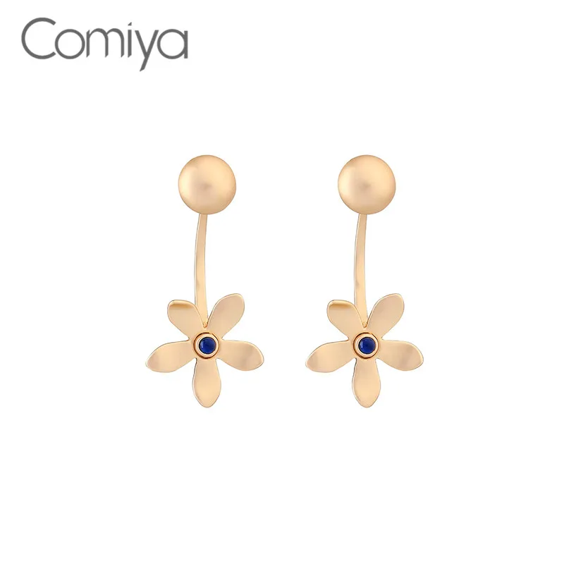 

Comiya Fashion Plant Flower Earrings Korean Acrylic Pearls Mosaic Gold Color Alloy Earring For Women Wholesale Aretes De Mujer