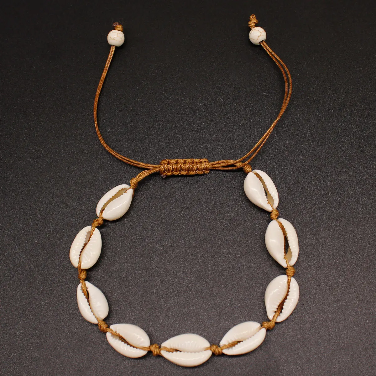 

New Fashion Natural Shell Beach Anklets Hand Woven Rope Adjustable Ankle Foot Bracelets for Women Bohemian Jewelry