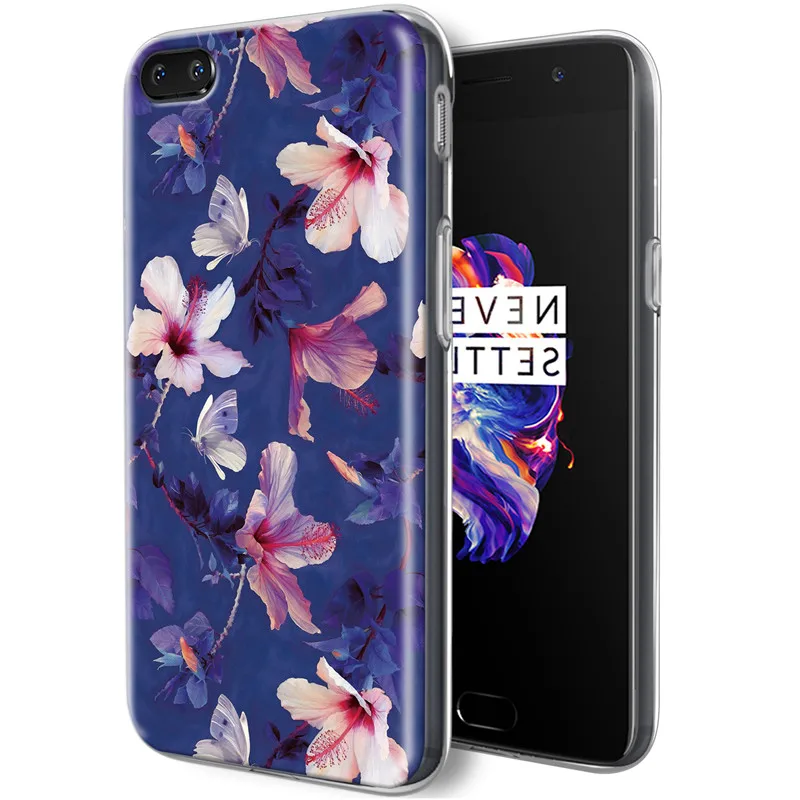 Ультра Тонкий силиконовый чехол для телефона один плюс 5 Матовый сенсорный принт