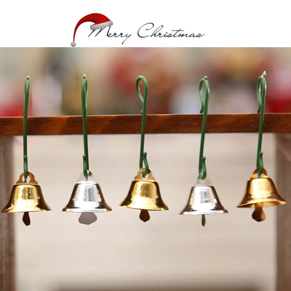 10Pcs Stainless Steel Small Bells Christmas Pendants Ornament Decor