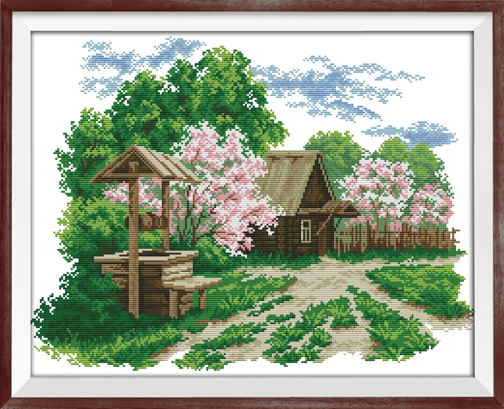

Well cross stitch kit aida 14ct 11ct count printed canvas stitches embroidery DIY handmade needlework