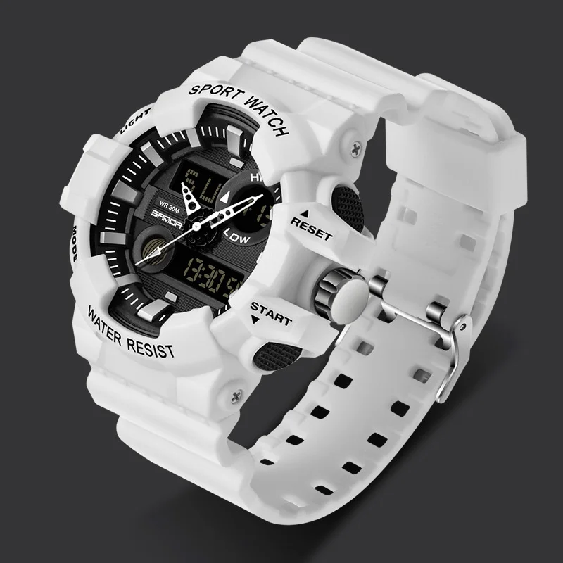 SANDA G Style Sports Men's Watches Top Brand Luxury S Shock Resist LED Quartz Military Watches Male