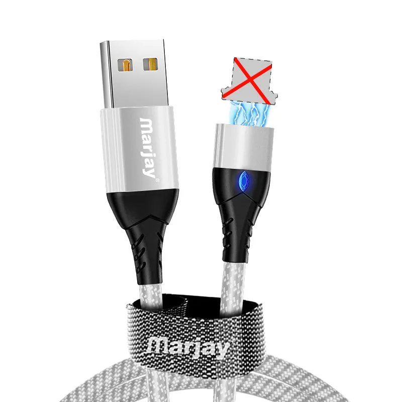 Магнитный usb-кабель Marjay для iPhone, кабель для быстрой зарядки и передачи данных для iPhone XS Max, XR X 8, 7, 6 S, Ipad, кабель для мобильного телефона - Цвет: Silver Only Cable