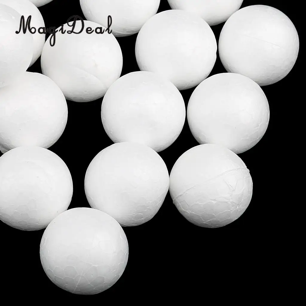 200Pcs 25mm 27mm White Modelling Polystyrene Styrofoam Foam Ball Spheres For DIY Crafts Supplies Wedding Christmas Decorations