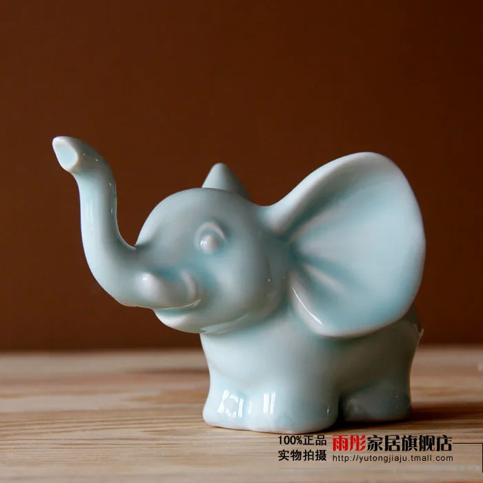

small ceramic creative lucky elephant sheep goat home decor crafts room decoration handicraft ornament porcelain animal figurine