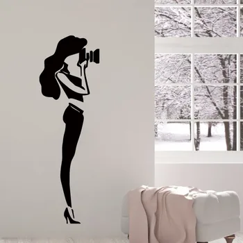 

YOYOYU Wall Decal Photographe Woman Wall Stickers Vinyl Art Removable For Girls Bedroom Photo Interior Design Home Decor SY913