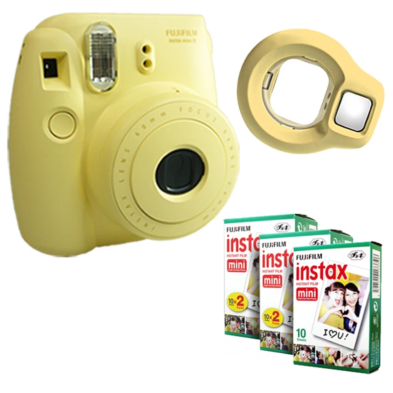 Fujifilm Instax Mini 8 мгновенная камера желтый + Fuji белый край 50 пленка крупным планом