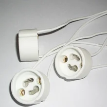 10 шт./лот GU10 лампа держатель цоколь Адаптер соединитель провода Керамика разъем для Светодиодный галогенная лампа