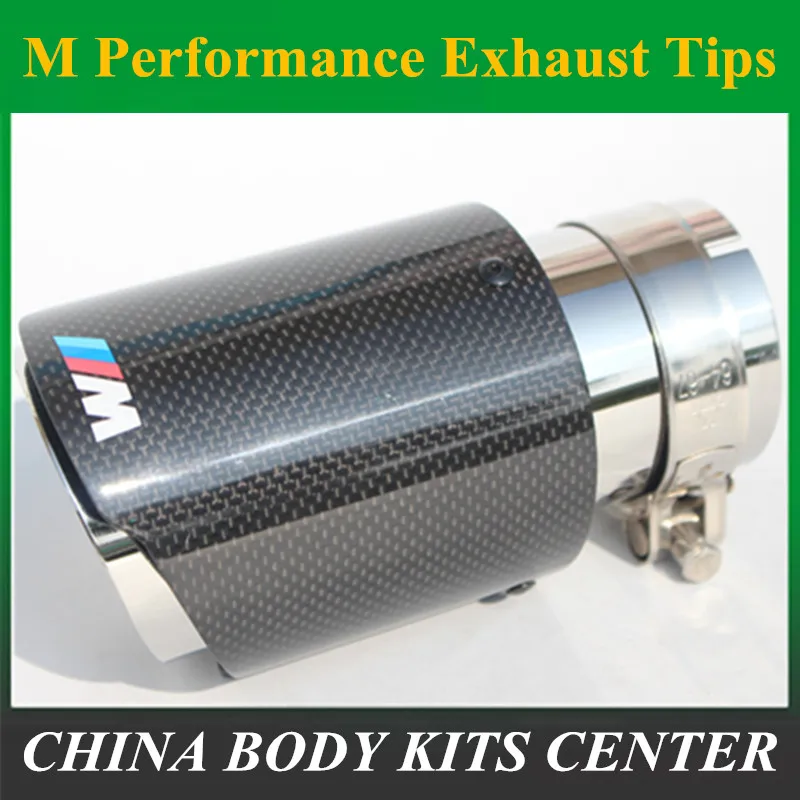 

car styling Glossy M PERFORMANCE exhaust car car-styling pipe muffler tip carbon fiber Sfor BMW for Volkswagen for Benz (1PCS)