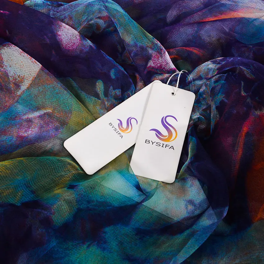 [BYSIFA] дамы шелковый шарф шаль длинные шарфы для женщин модный бренд шарфы Элегантный Синий Фиолетовый шеи шарф, Пляжный платок, накидка