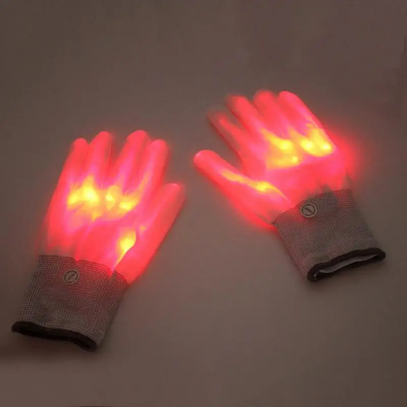 2 шт. Креативный светодиодный светильник на палец, мигающий, светящийся, варежки, перчатки, Рейв, светильник, праздничные вечерние принадлежности, светящиеся, крутые перчатки - Цвет: Red