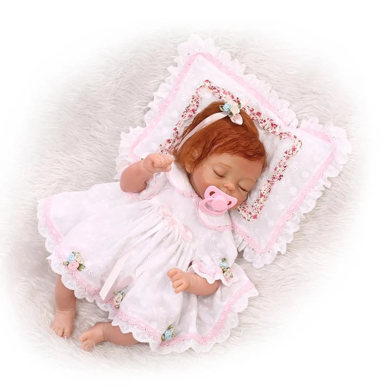43cm/17" Lifelike Reborn Sleeping Girl Dolls Silicone Vinyl Handmade