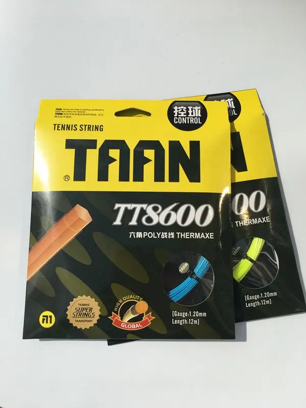 2 pieces 12M TAAN TT8600 1.20mm Tennis Strings Polyester 6-angle Hard Feeling Good Control