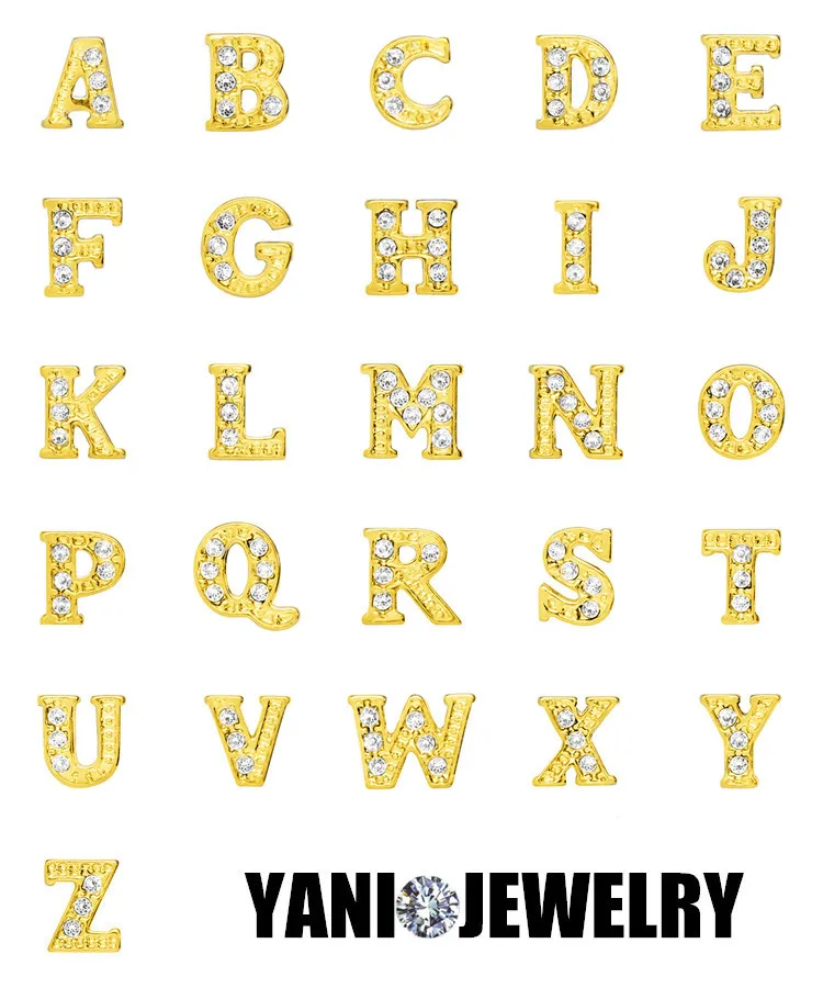 26 букв бесплатная доставка Золотой Кристалл буквы алфавита подвески плавающие