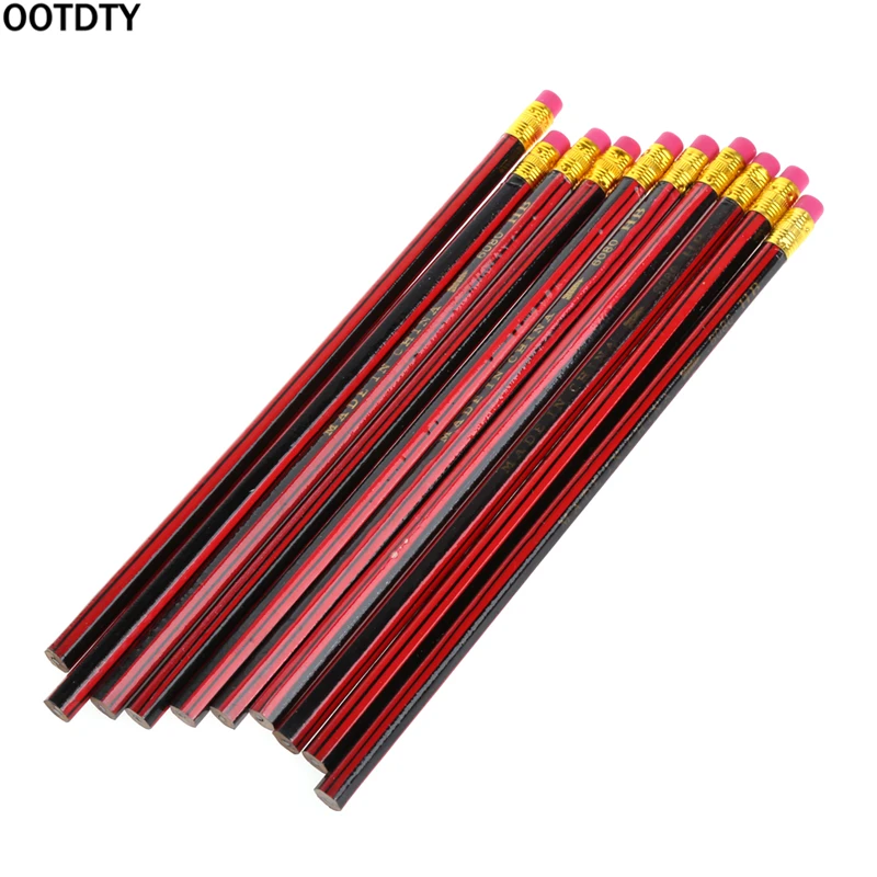 

10Pcs/set HB Pencil Set with Eraser Tips Unsharpened Stationery Blacklead Wooden student office Stationery 27#20