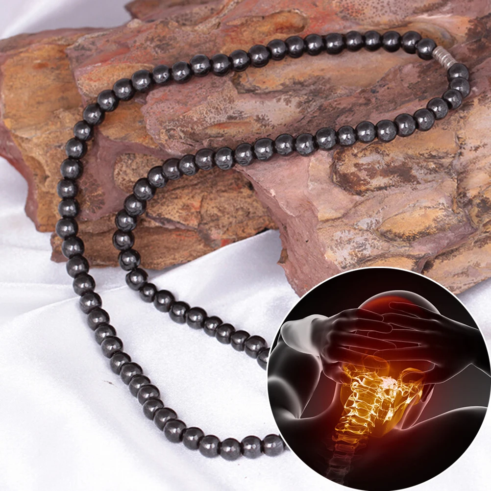 Магнитное ожерелье бусы гематит камень терапия забота о здоровье гематитовый магнит бусы ожерелье мужские ювелирные изделия