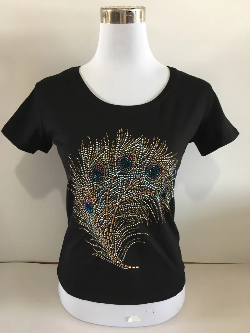 

Peacock tail iron on transfer patch design stone hot fix rhinestone applique designs iron on transfer hot fix iron on for shirt