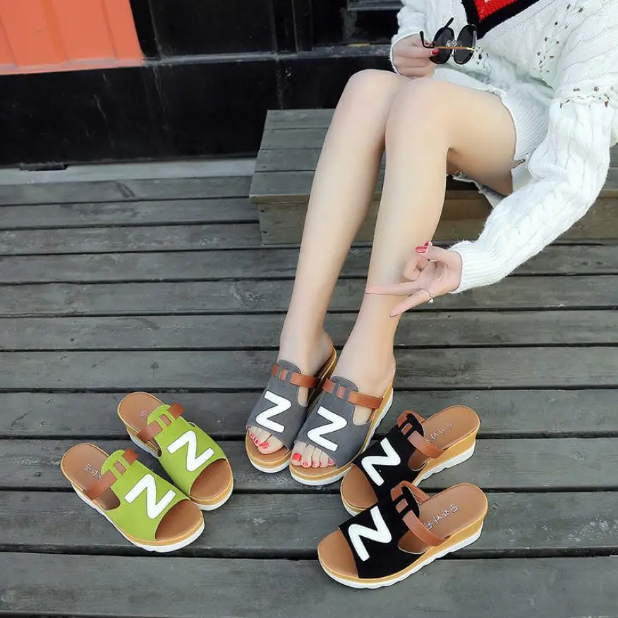Summer Fashion Gladiator Casual Solid Color Wedges Peep Toe Flatform Shoes High Heels Sandals Slippers Sexy Women Footwear