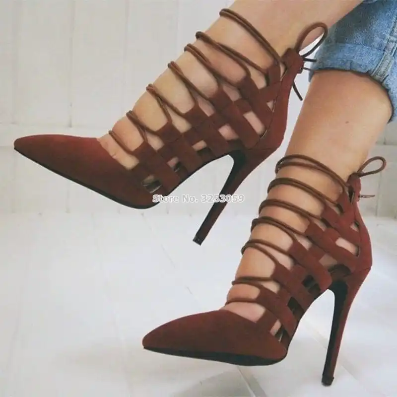 criss cross strappy heels