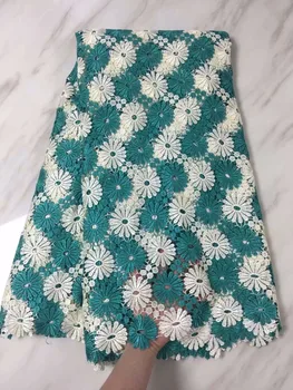 

2018 High Quality African Net French Lace Swiss Voile Guipure Cord soluble Lace Fabric For dress 5 yard /lot LP51120