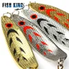 FISH KING Spinner Bait 1PC 8 Color Fishing Hook 18g-28g Fake Fishing hook Bass Hard Baits Spoon Lures With Treble Hook Tackle ► Photo 2/6