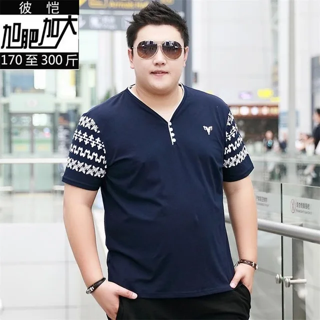 Plus 10XL 9XL 8XL 7XL 6XL 5XL 4XL Summer new men's short sleeved V neck ...