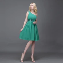 Schulter Grün Pailletten Chiffon Mode Maßgeschneiderte Cocktailkleid Kurze