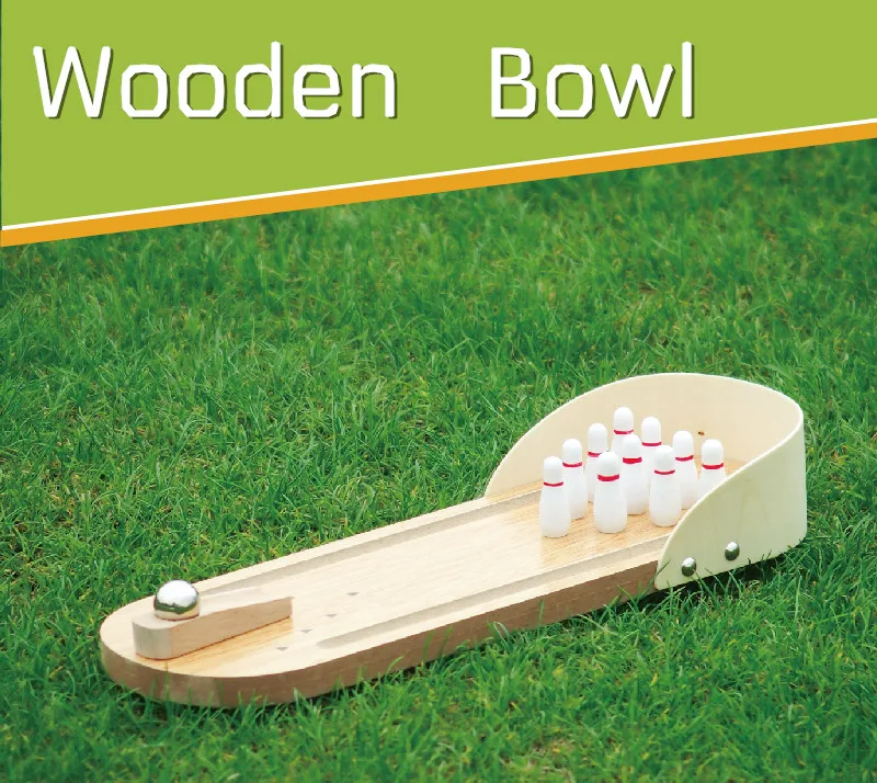 Baby Educational Toys Wooden Bowl Set 10 Bottles+1 Steel Ball Wooden