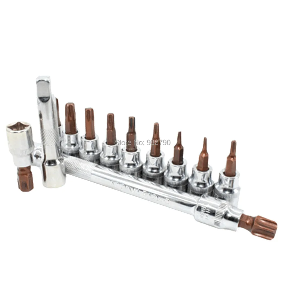 11pcs 3/8" Drive Torx Bit Socket Screwdriver Bit Socket T10 T15 T20 T25