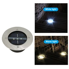 Lámpara Solar enterrada de aluminio para decoración de exteriores, luz de jardín subterránea, 3LED, resistente al agua
